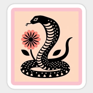 Cobra Snake and flower Sticker